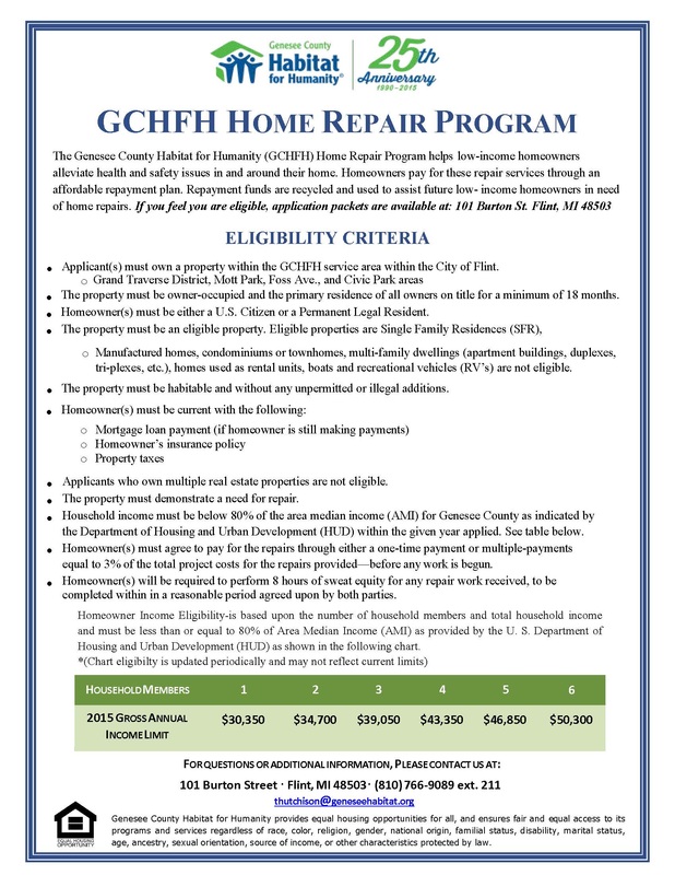 Home Repair Program Application