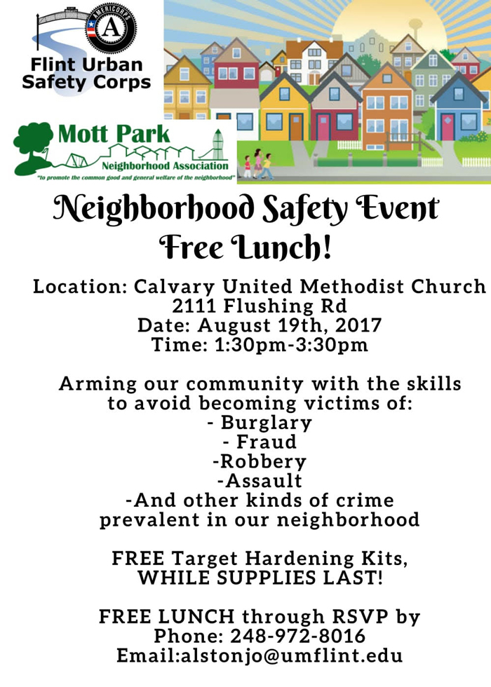 Neighborhood Safety Event @ Calvary United Methodist Church | Flint | Michigan | United States